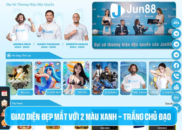 Jun88 có giao diện đẹp mắt Jun88 có giao diện đẹp mắt